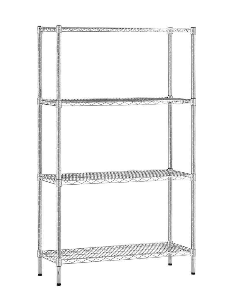 Chrome Wire Storage 4-Tier Shelves 60cm x 35cm x 120cm