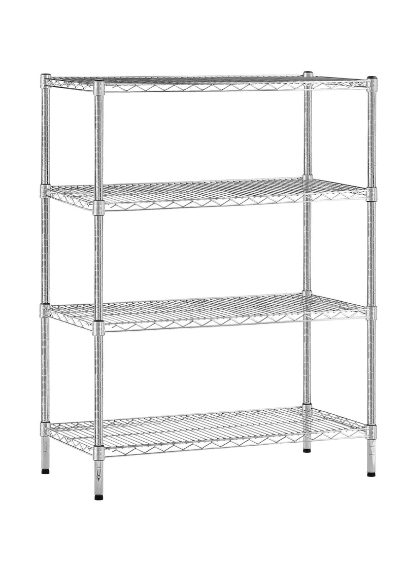 Chrome Wire Storage 4-Tier Shelves 90cm x 45cm 120cm