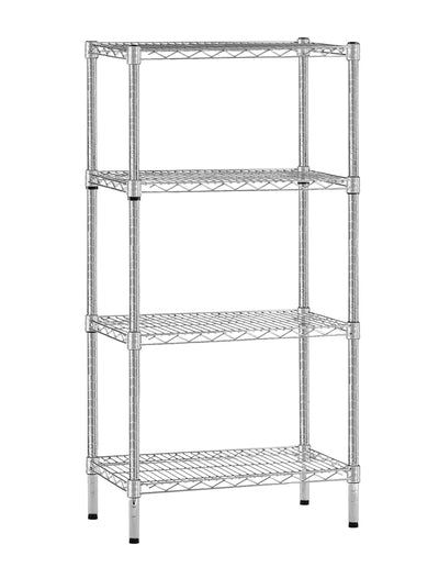 Chrome Wire Storage 4-Tier Shelves 90cm x 35cm x 150cm