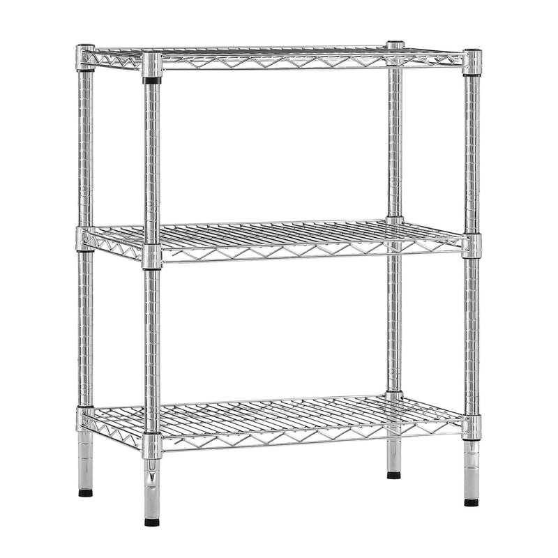 Chrome Wire Storage 3-Tier Shelves 60cm x 35cm x75cm