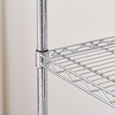 Chrome Wire Storage 4-Tier Shelves 90cm x 45cm 120cm