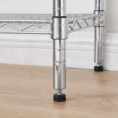Chrome Wire Storage 3-Tier Shelves 60cm x 35cm x75cm