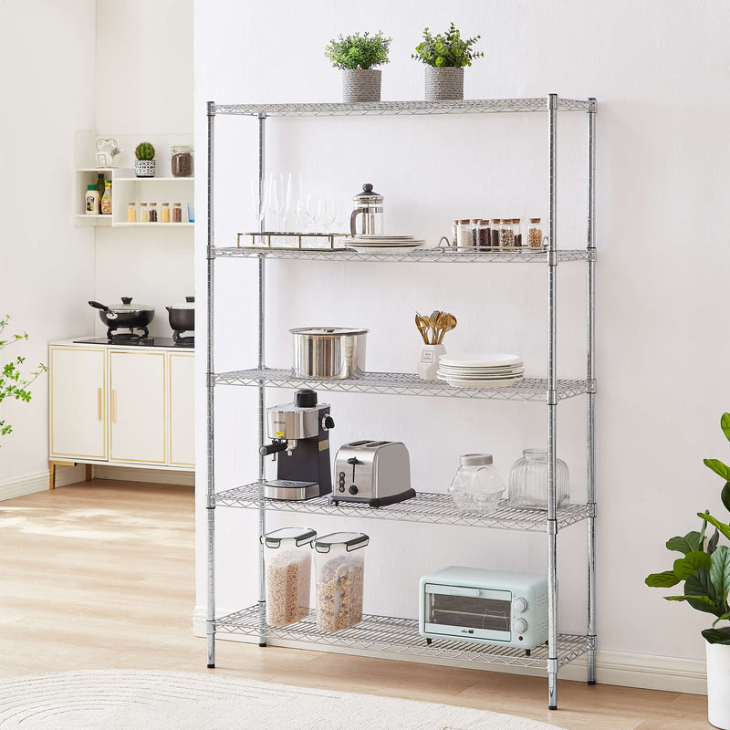 Chrome Wire Storage 6-Tier Shelves 120cm x 35cm x 180cm