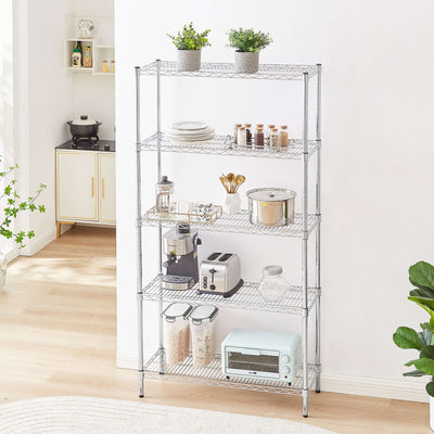 Chrome Wire Storage 6-Tier Shelves 90cm x 45cm x 180cm