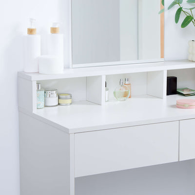 Aria Dressing Table with Mirror – White