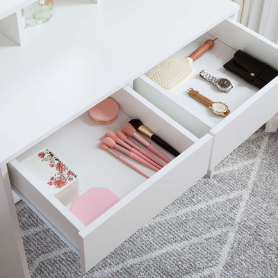 Aria Dressing Table with Mirror – White