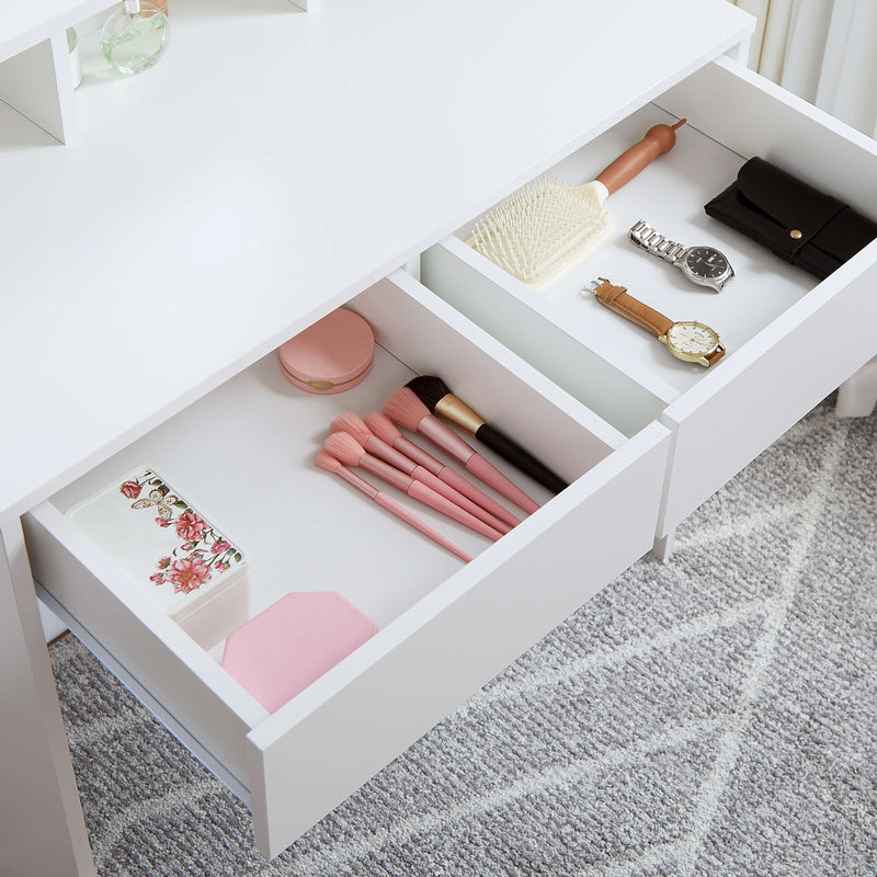 Aria Dressing Table with Mirror – White