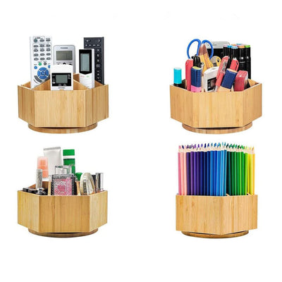 Bamboo Rotating Arts Supply Organiser