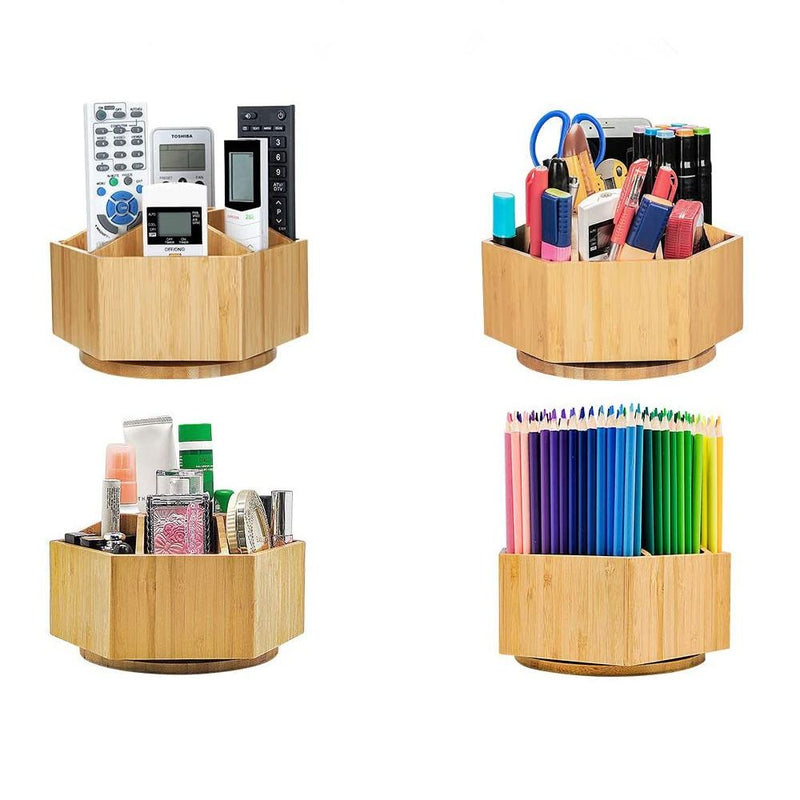 Bamboo Rotating Arts Supply Organiser