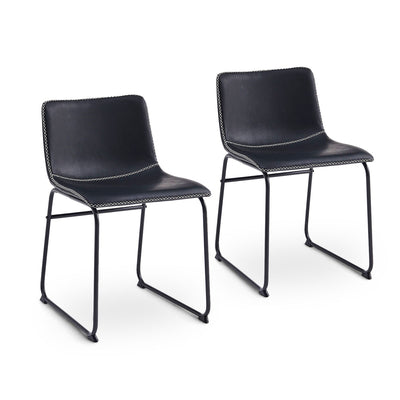 Set of 2 Adele black dining chairs with modern style