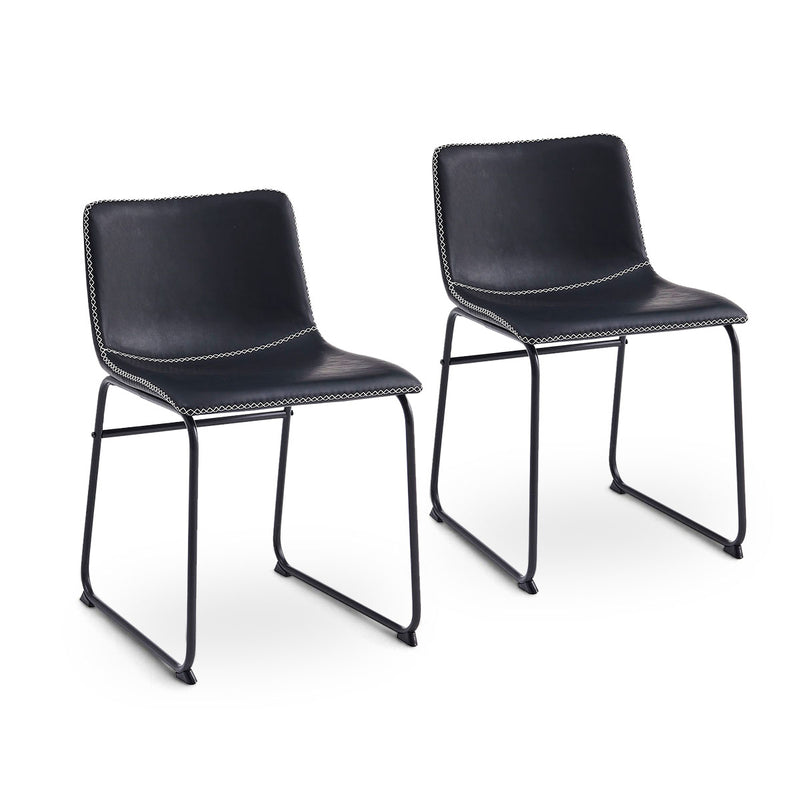 Set of 2 Adele black dining chairs with modern style