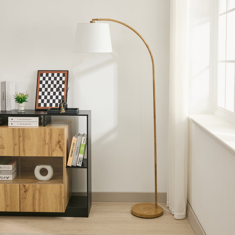 Natural Metal Arc Floor Lamp