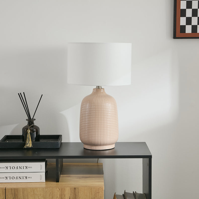 Arlo Ceramic Table Lamp in grey beige – available online in New Zealand