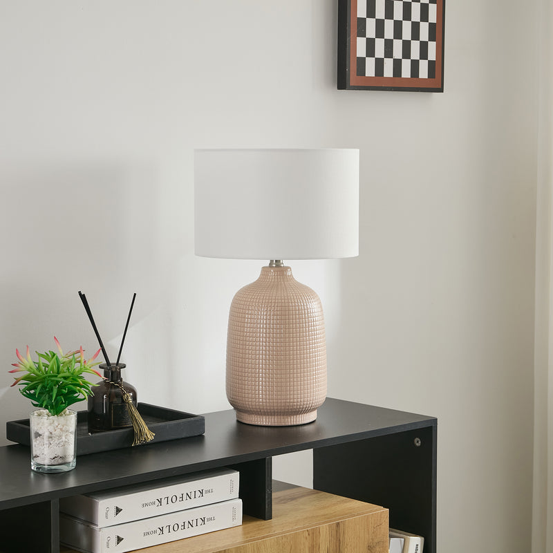 Grey beige Arlo Table Lamp for modern NZ interiors