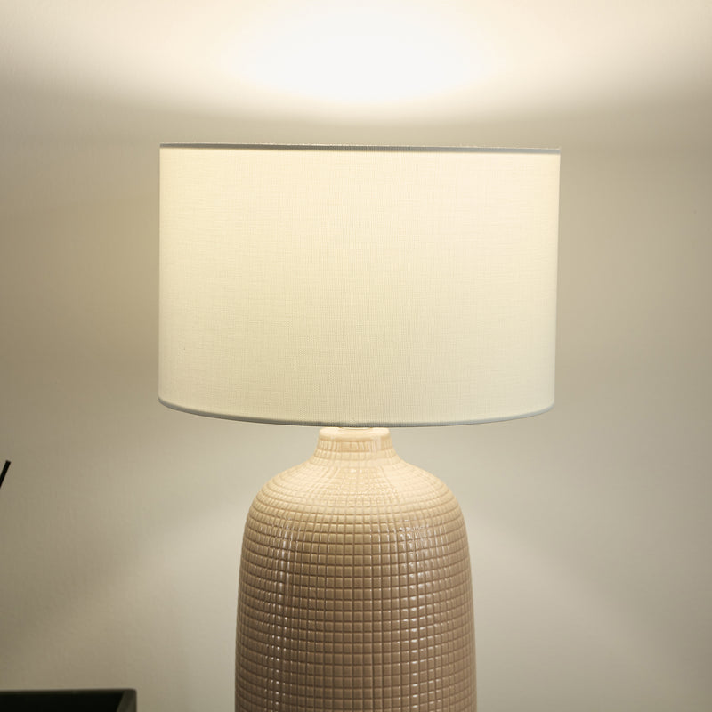 Grey beige ceramic table lamp – Arlo range for NZ lighting needs