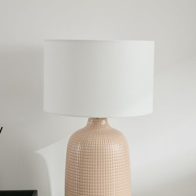 Modern grey beige Arlo lamp – ceramic table lighting, shop NZ