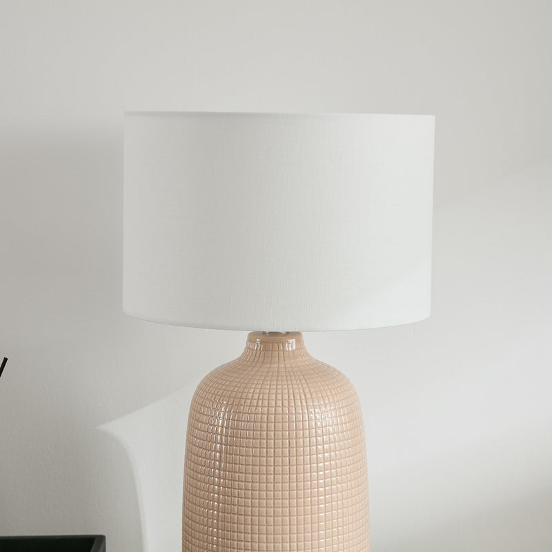 Modern grey beige Arlo lamp – ceramic table lighting, shop NZ