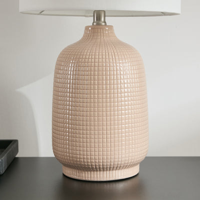 Table lamp in grey beige – Arlo design, available in New Zealand