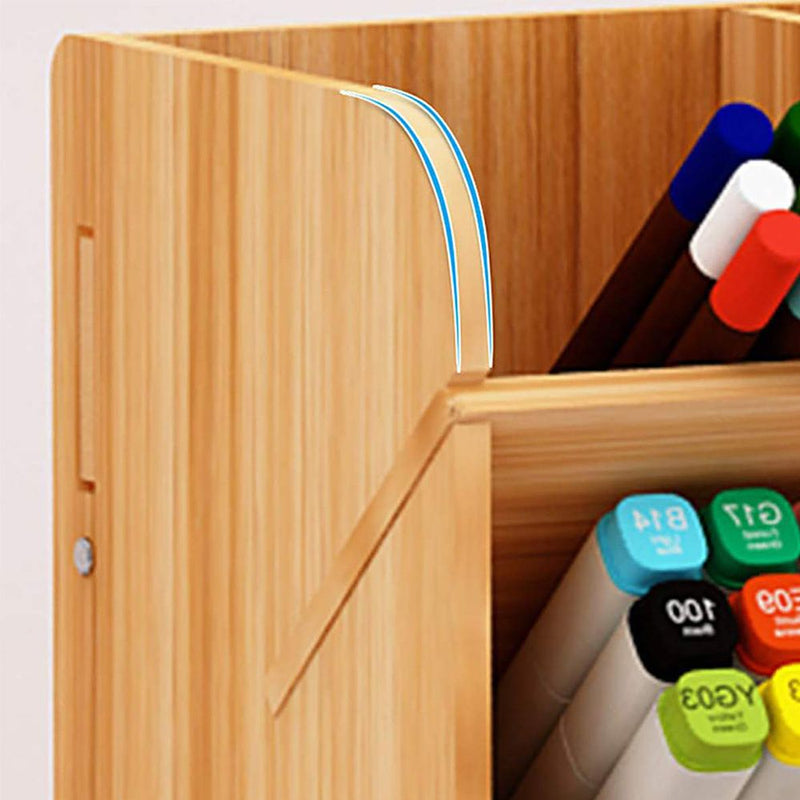 Wooden Desk Stationery Organiser with Pen Holder