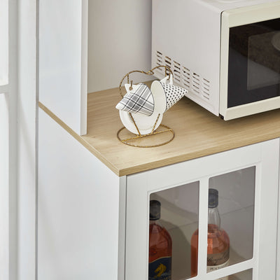 Side view of the white Braylen Pantry Cabinet, illustrating its depth and side panel details.