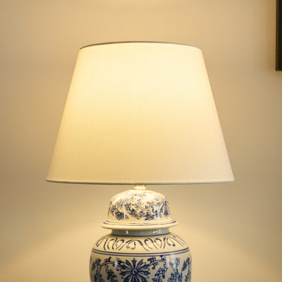 Chic and classic ginger jar lamp in blue, part of our NZ lighting collection