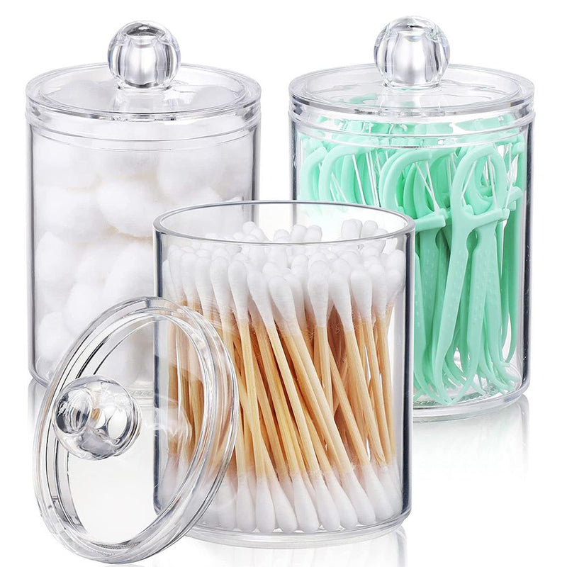 Cotton Swab Cotton Ball Jar with Lids (Set of 4)