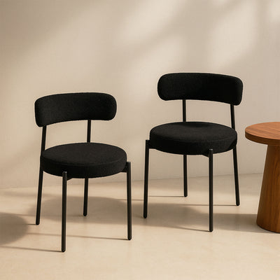 Contemporary black dining chairs with minimalist design