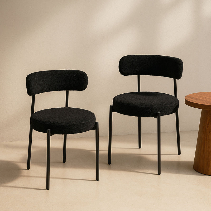 Contemporary black dining chairs with minimalist design