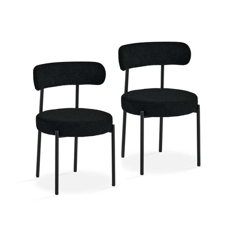 Black dining chairs in a set of 2 – modern and versatile design
