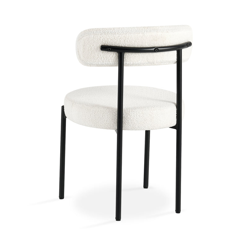 Set of two white dining chairs with timeless appeal
