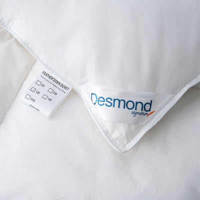 Quality stitching and piped edges on the 20/80 down and feather duvet inner

