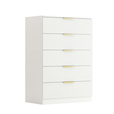 Elba 5-Drawer Chest – White Matte