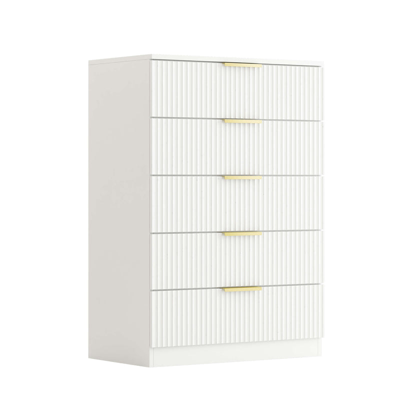 Elba 5-Drawer Chest – White Matte