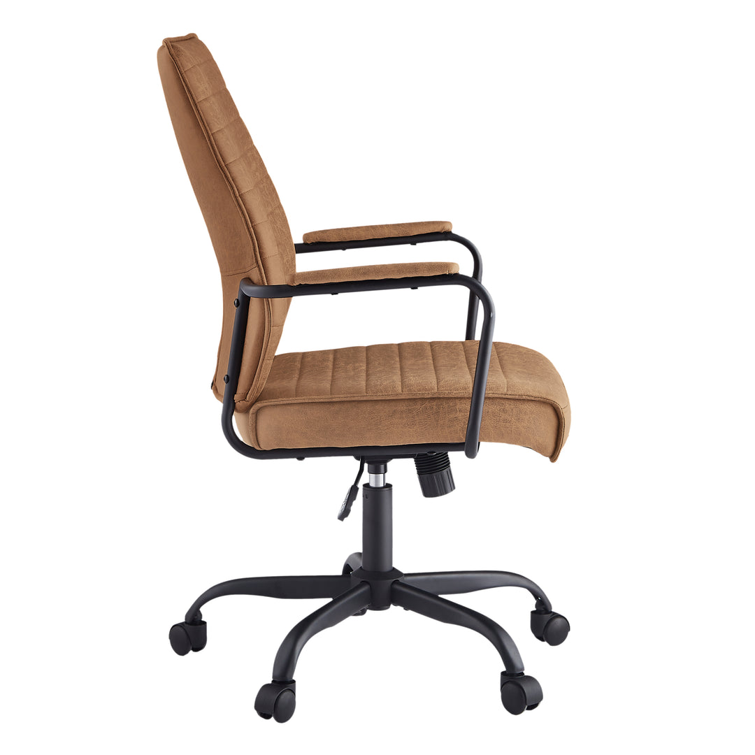 Eli Retro Faux Leather Office Chair - Brown – Space General