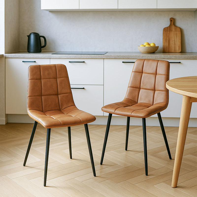 Stylish faux leather dining chair set for everyday use