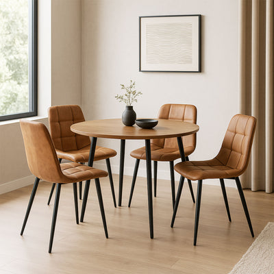 Versatile dining chairs with faux leather finish – set of 2