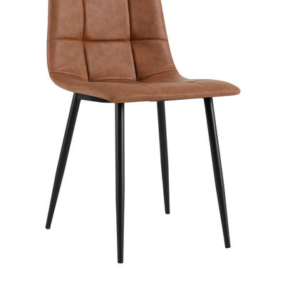 Minimalist black faux leather chairs – pack of two