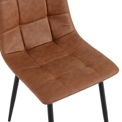 Compact faux leather dining chair set – space-saving design
