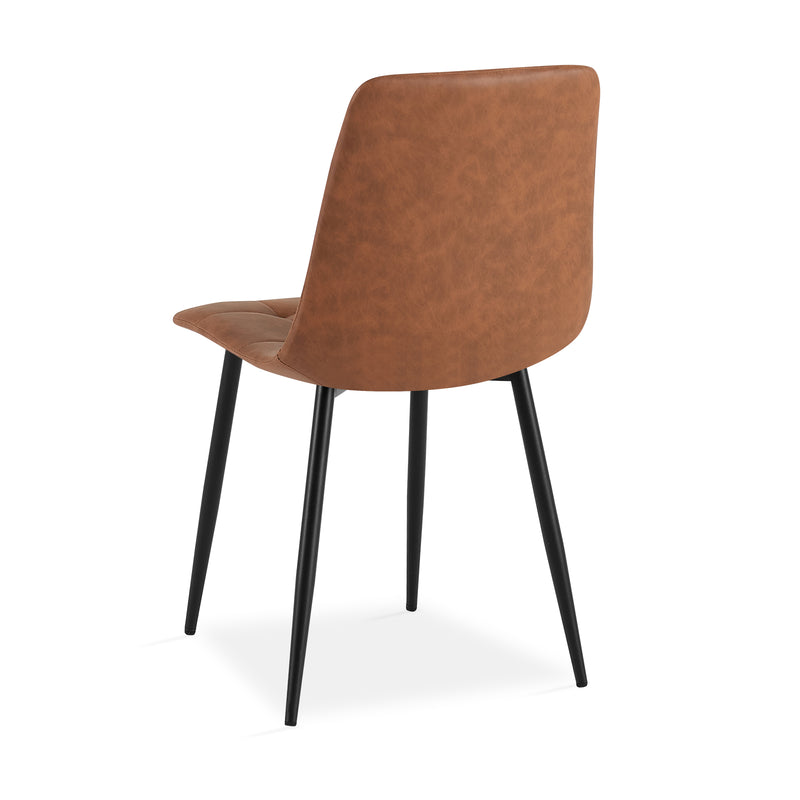 Set of 2 faux leather dining chairs – perfect for dining rooms