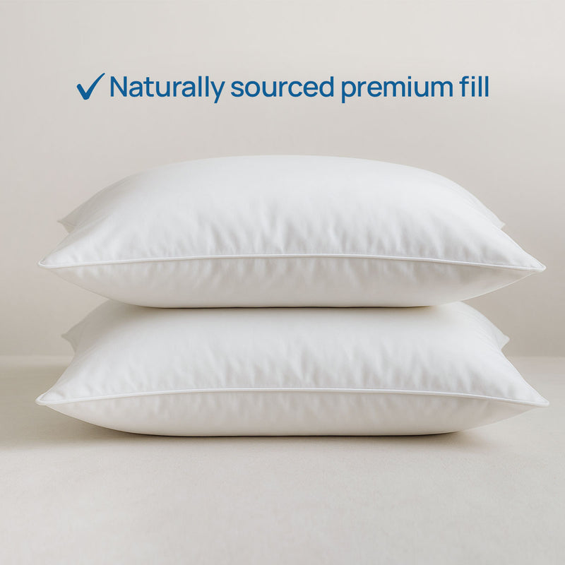 Premium feather and down filling – ultra-soft pillow set for NZ homes