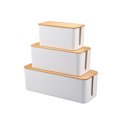 Wooden Style Cable Management Box 3 Pack
