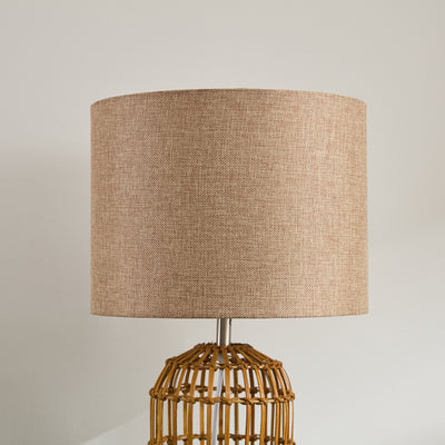 Handwoven rattan table lamp in natural tone – stylish lighting for NZ decor