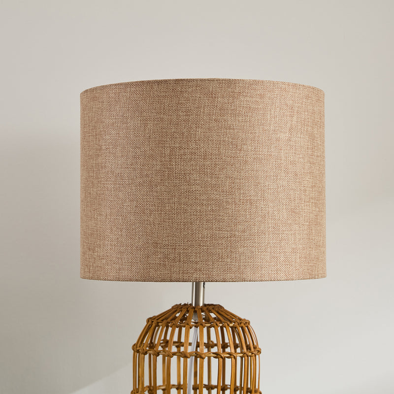 Handwoven rattan table lamp in natural tone – stylish lighting for NZ decor