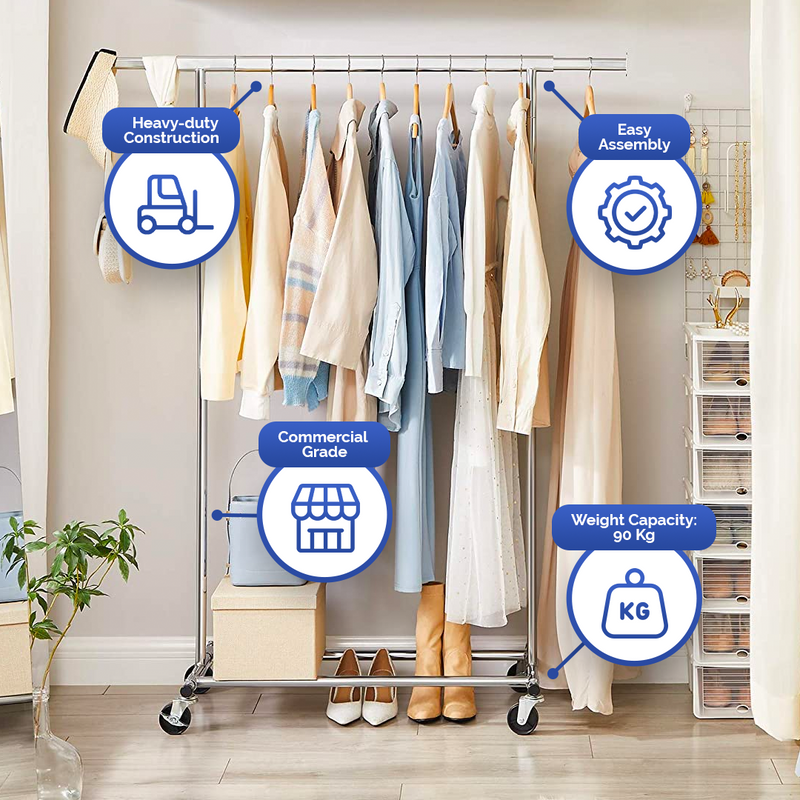 Safe Rack Garment Rack Heavy Duty Metal Garment Rack – Space General