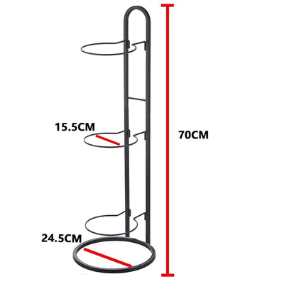 3-Tier Ball Holder Storage Rack Organiser Black
