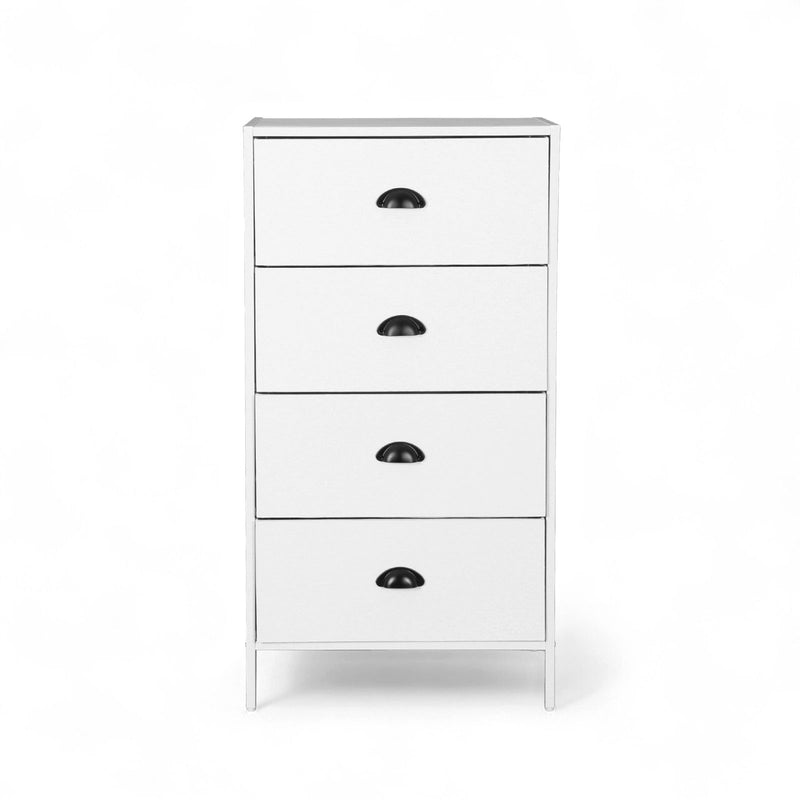 Modern 4-drawer tall storage dresser ideal for maximizing space in NZ living areas.