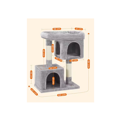 Cat Tree 84cm Tall - Light Grey