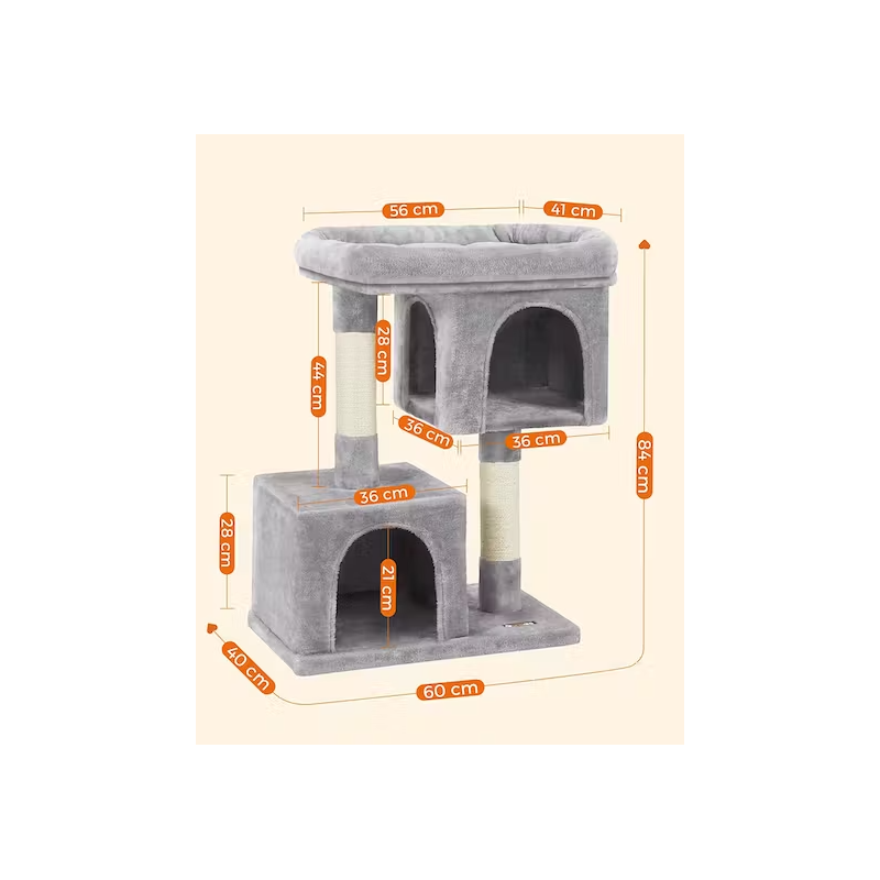 Cat Tree 84cm Tall - Light Grey