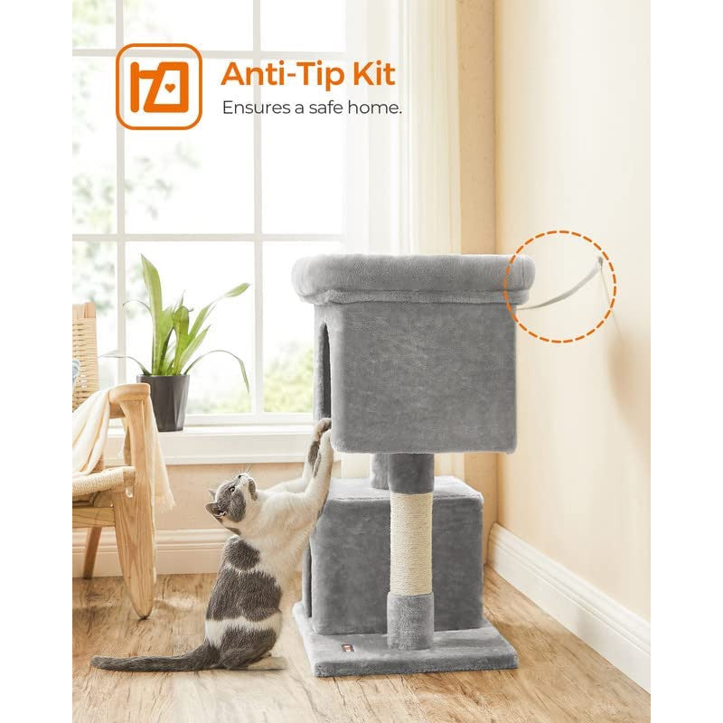 Cat Tree 84cm Tall - Light Grey