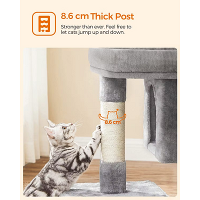 Cat Tree 84cm Tall - Light Grey